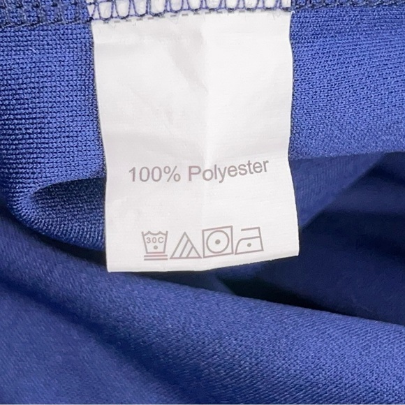 Size 6 Blue White Long Sleeve Dress Dot Print Bow Neckline Accent Zip Closure - Picture 15 of 16